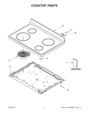 COOKTOP PARTS Diagram and Parts List for WFE330W0AS0  Whirlpool Range