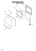 OVEN DOOR Diagram and Parts List for RS610PXGV7  Whirlpool Range