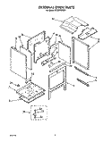 EXTERNAL OVEN Diagram and Parts List for SF395PEWW1  Whirlpool Range