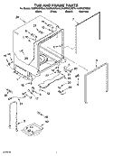 TUB AND FRAME PARTS Diagram and Parts List for KUDP02CRBT0  KitchenAid Dishwasher
