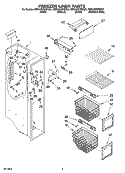 FREEZER LINER PARTS Diagram and Parts List for KSRA22CNBT01  KitchenAid Refrigerator