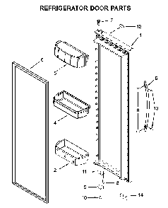 Refrigerator door parts Diagram and Parts List for 10651783413  Kenmore Refrigerator