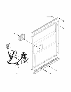 Inner Door Parts Diagram and Parts List for IUD8010DS2  Whirlpool Dishwasher