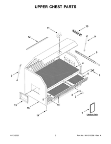 Upper Chest Parts Diagram and Parts List for GATC4115JG00  Whirlpool Tool Stand & Cart
