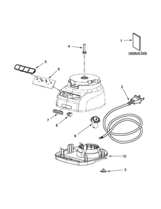 Motor And Housing Unit Diagram and Parts List for 5KFP0925BOB0  KitchenAid Food Processor