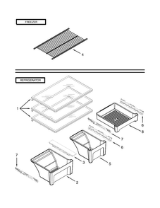 Shelf Parts Diagram and Parts List for WRT138TFYB01  Whirlpool Refrigerator