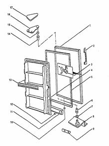 Door/components Diagram and Parts List for UCF120H  Whirlpool Freezer