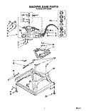 MACHINE BASE Diagram and Parts List for LBV5133AW0  Whirlpool Washer