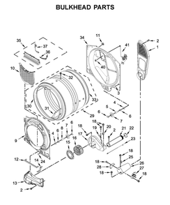 Bulkhead Parts Diagram and Parts List for WGD5620HW0  Whirlpool Dryer