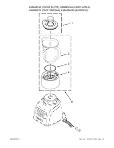 Attachment Parts Diagram and Parts List for KSB655FP0  KitchenAid Blender