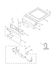 Top And Console Parts Diagram and Parts List for 7MWGD75HEFW0  Whirlpool Dryer