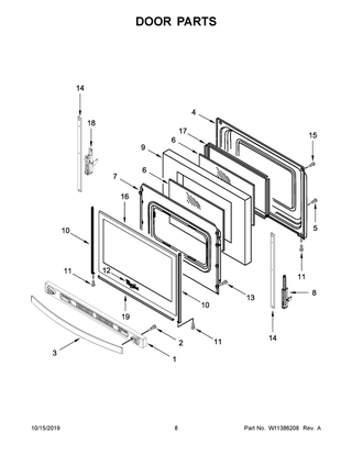 Part Location Diagram of W11449263 Whirlpool HNDLE-DOOR