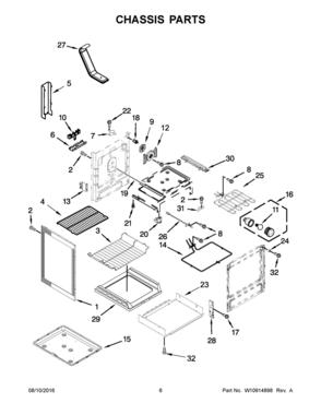 04 - CHASSIS PARTS Diagram and Parts List for YKFEG500ESS1  Whirlpool Range