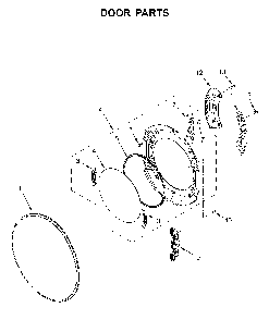 Door parts Diagram and Parts List for 8TWGD8620HW0  Whirlpool Dryer