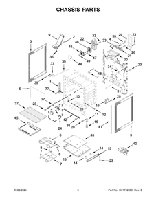 04 - Chassis Parts Diagram and Parts List for WFES5030RV0  Whirlpool Range