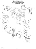 INTERIOR Diagram and Parts List for MT8068SEB0  Whirlpool Microwave