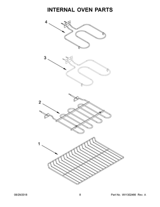 Internal Oven Parts Diagram and Parts List for IES900DS04  Whirlpool Range