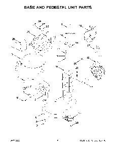 Base And Pedestal Unit Parts Diagram and Parts List for KSMC895WH1  KitchenAid Mixer