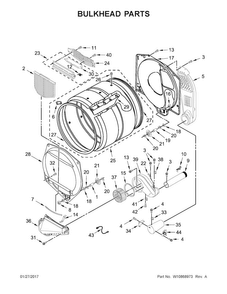 Bulkhead Parts Diagram and Parts List for CGM2765FQ0  Whirlpool Dryer