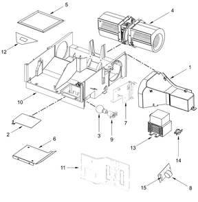 Air Flow Parts Diagram and Parts List for WMMS3130RZ01  Whirlpool Microwave
