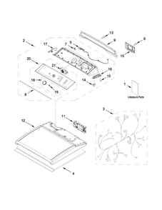 Top And Console Parts Diagram and Parts List for 11069132411  Kenmore Dryer