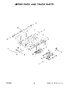 Upper Rack And Track Parts Diagram and Parts List for KDFE104KPS1  KitchenAid Dishwasher