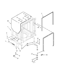 Tub And Frame Parts Diagram and Parts List for KDTE334DSS0  KitchenAid Dishwasher