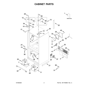 Cabinet Parts Diagram and Parts List for KRFC704FPS07  KitchenAid Refrigerator