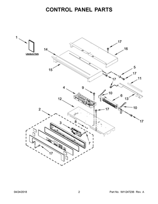 Control Panel Parts Diagram and Parts List for IBS550DS03  Whirlpool Wall Oven