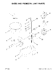 Base And Pedestal Unit Parts Diagram and Parts List for 5KSM55SXXWWH0  KitchenAid Mixer