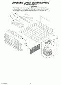 UPPER AND LOWER DISHRACK PARTS Diagram and Parts List for KUDD03DTPA0  KitchenAid Dishwasher