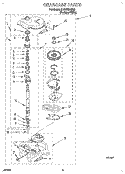GEARCASE Diagram and Parts List for 6LBR7255BQ2  Whirlpool Washer