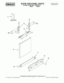 DOOR AND PANEL PARTS Diagram and Parts List for CUD6710XB1  Crosley Dishwasher