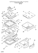 REFRIGERATOR SHELF Diagram and Parts List for 4KSRS27CHT00  KitchenAid Refrigerator