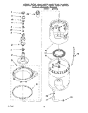 AGITATOR, BASKET AND TUB Diagram and Parts List for LTG6234AN3  Whirlpool Washer Dryer Combo