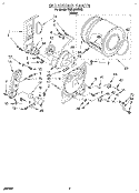 BULKHEAD Diagram and Parts List for TGDL640BW2  Whirlpool Dryer