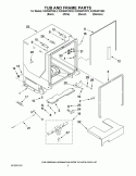 TUB AND FRAME PARTS Diagram and Parts List for KUDS40FVSS2  KitchenAid Dishwasher