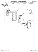 CONTROL PANEL PARTS Diagram and Parts List for GH9176XMS0  Whirlpool Microwave