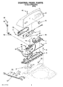 CONTROL PANEL PARTS Diagram and Parts List for WTW6400SW2  Whirlpool Washer