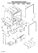 TUB AND FRAME PARTS Diagram and Parts List for KUDS03FSSS4  KitchenAid Dishwasher