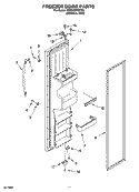 FREEZER DOOR PARTS Diagram and Parts List for KSRX25FNST03  KitchenAid Refrigerator