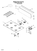 COOKTOP Diagram and Parts List for KDRP467KSS0  KitchenAid Range
