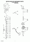 MOTOR AND ICE CONTAINER PARTS Diagram and Parts List for KSBP25IVSS01  KitchenAid Refrigerator