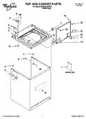 TOP AND CABINET PARTS Diagram and Parts List for 3RLSQ8033RW0  Whirlpool Washer