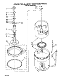 AGITATOR, BASKET AND TUB Diagram and Parts List for LA8800XTM1  Whirlpool Washer