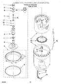 AGITATOR, BASKET AND TUB Diagram and Parts List for BYCWD6274W2  Crosley Washer Dryer Combo