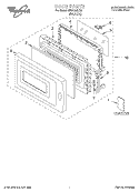 DOOR, LITERATURE Diagram and Parts List for MT0130SJB0  Whirlpool Microwave