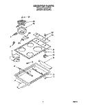 COOKTOP Diagram and Parts List for RS660BXYH2  Whirlpool Range