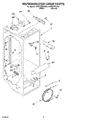 REFRIGERATOR LINER Diagram and Parts List for 4YGD27DCHW01  Whirlpool Refrigerator