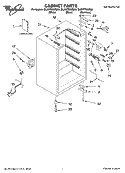 CABINET PARTS Diagram and Parts List for EL5WTRXMQ00  Whirlpool Refrigerator